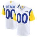Choea Custom LA.Rams White Alternate Stitched Jerseys