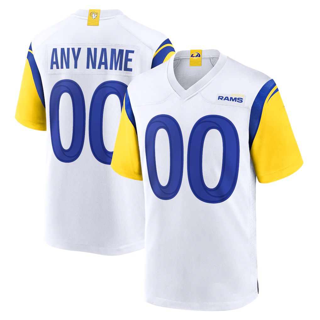 Choea Custom LA.Rams White Alternate Stitched Jerseys
