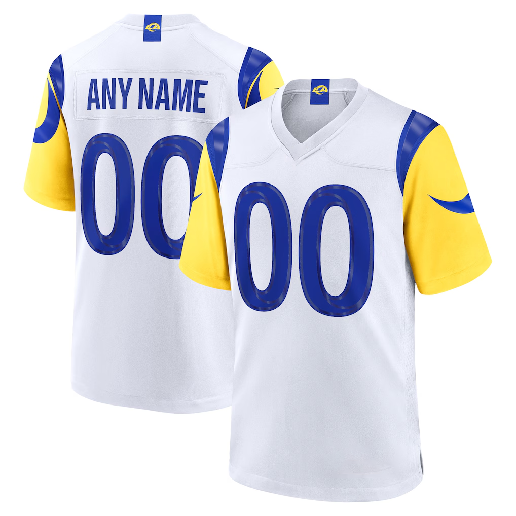 Choea Custom LA.Rams White Game Stitched Jerseys