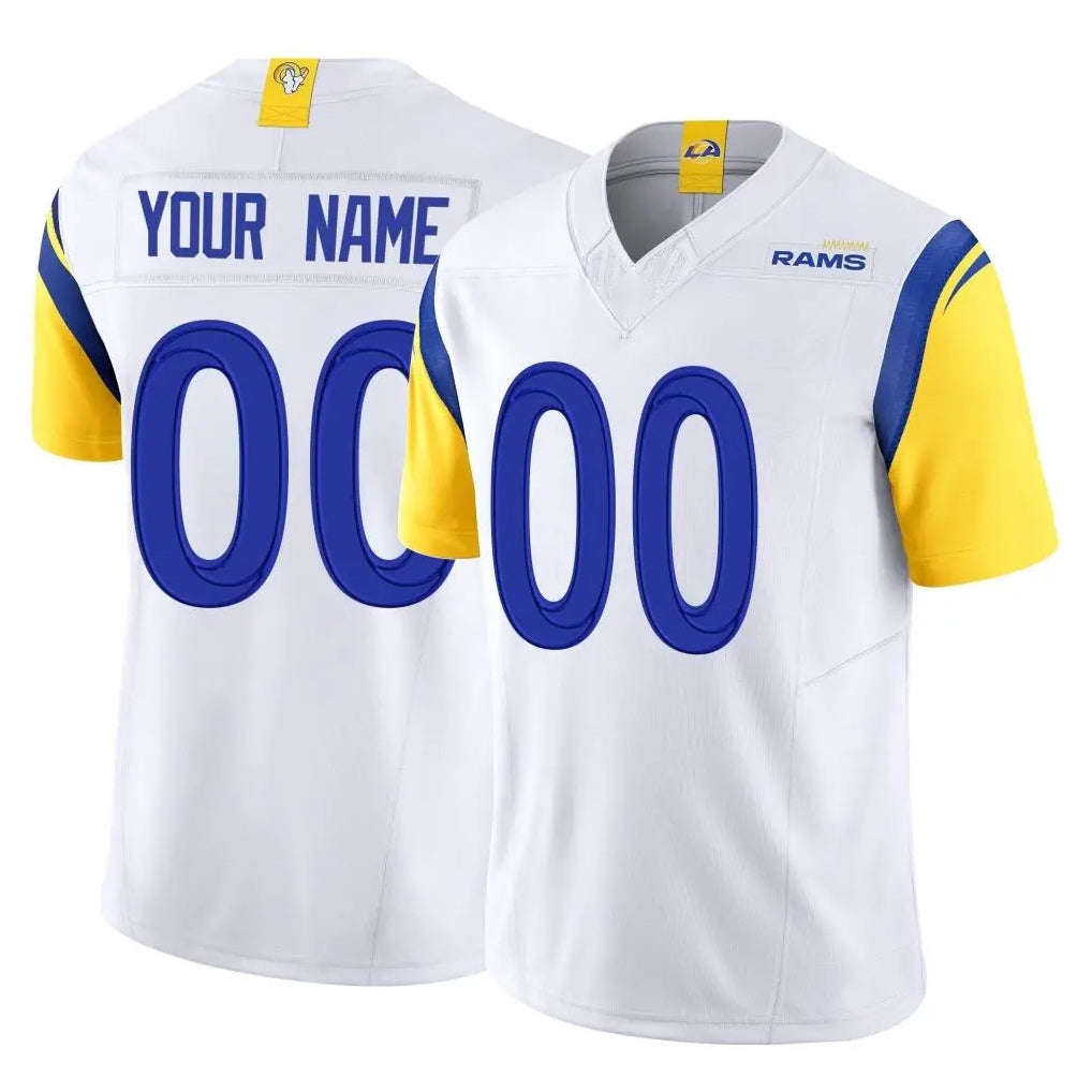 Choea Custom LA.Rams White Limited Vapor F.U.S.E. Home Game Any Name & Numbers Stitched Jerseys