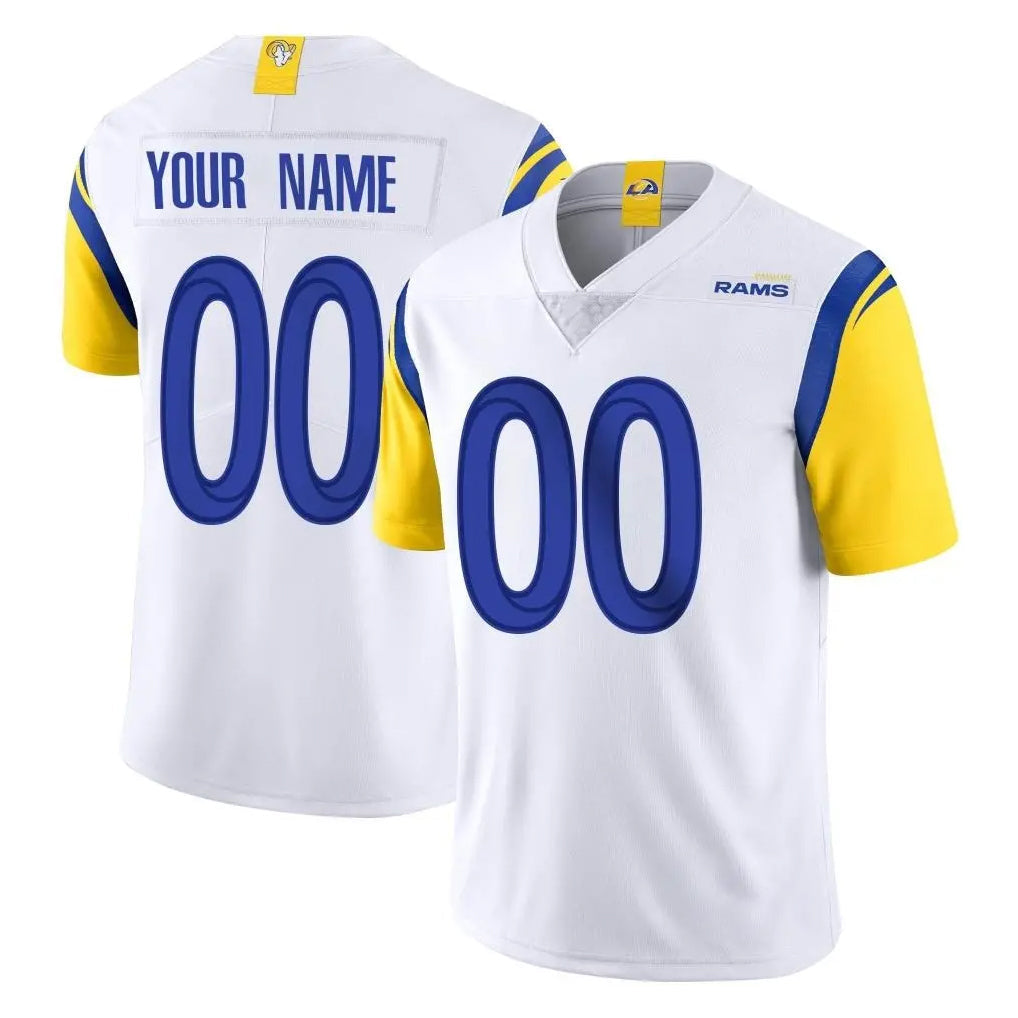 Choea Custom LA.Rams White Limited Vapor Untouchable Home Game Any Name & Numbers Stitched Jerseys