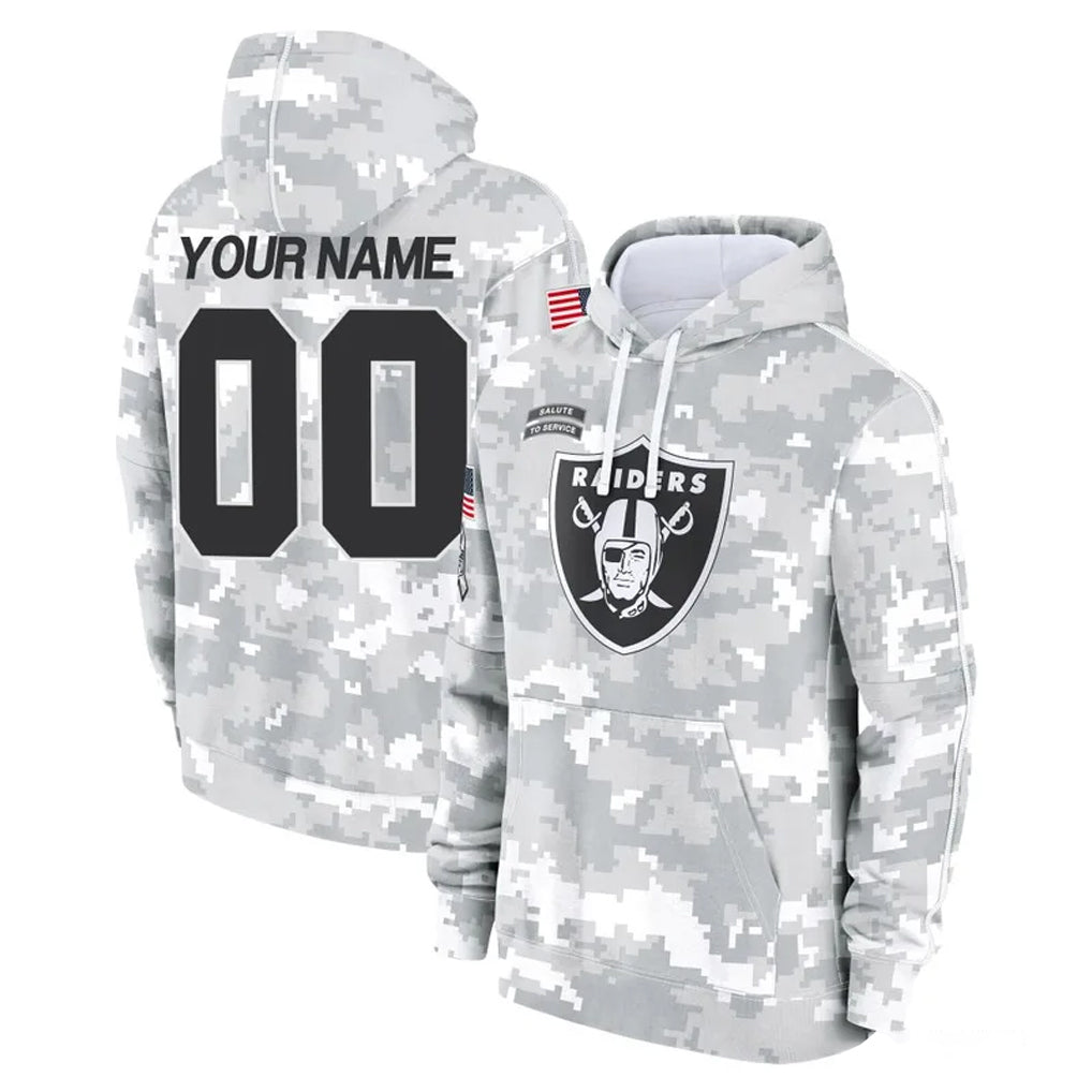 Choea Custom LV.Raiders Arctic Camo Salute to Service Hoodies Limited Game Any Name & Numbers Stitched Jerseys