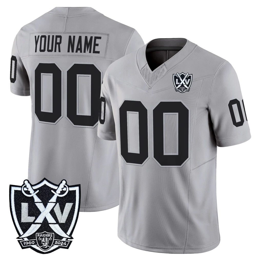 Choea Custom LV.Raiders Gray 2026 Vapor Limited Home Game Any Name & Numbers Stitched Jerseys