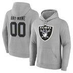 Choea Custom LV.Raiders Gray LOGO Pullover Hoodies Home Game Any Name & Numbers Stitched Jerseys