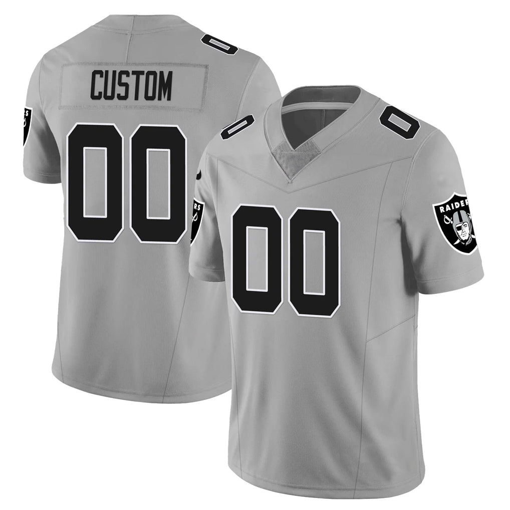 Choea Custom LV.Raiders Gray Limited Vapor F.U.S.E. Home Game Stitched Jerseys