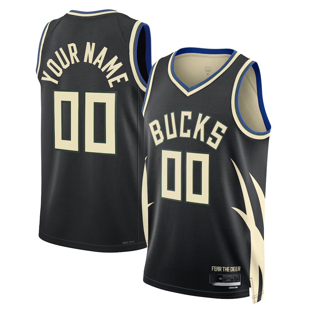 Choea Custom M.Bucks Black 2022-23 Swingman Jerseys - Statement Edition