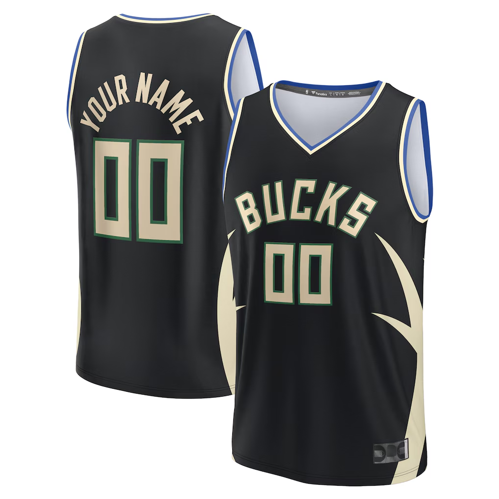 Choea Custom M.Bucks Black Fast Break Jerseys - Statement Edition