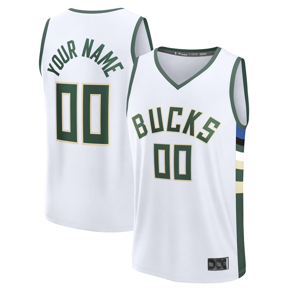 Choea Custom M.Bucks White Fast Break Jerseys - Association Edition