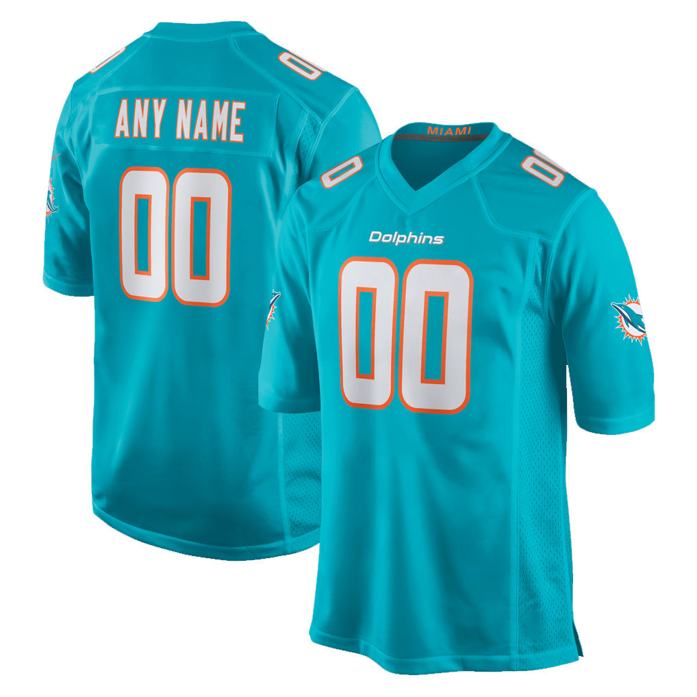 Choea Custom M.Dolphins Aqua Home Game Any Name & Numbers Stitched Jerseys