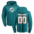 Choea Custom M.Dolphins Aqua LOGO Pullover Hoodies Limited Any Name & Numbers Stitched Jerseys