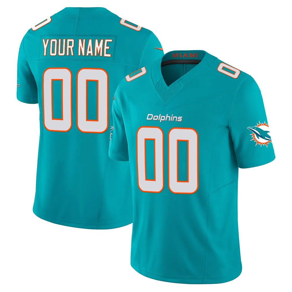 Choea Custom M.Dolphins Aqua Limited Vapor F.U.S.E. Home Game Any Name & Numbers Stitched Jerseys