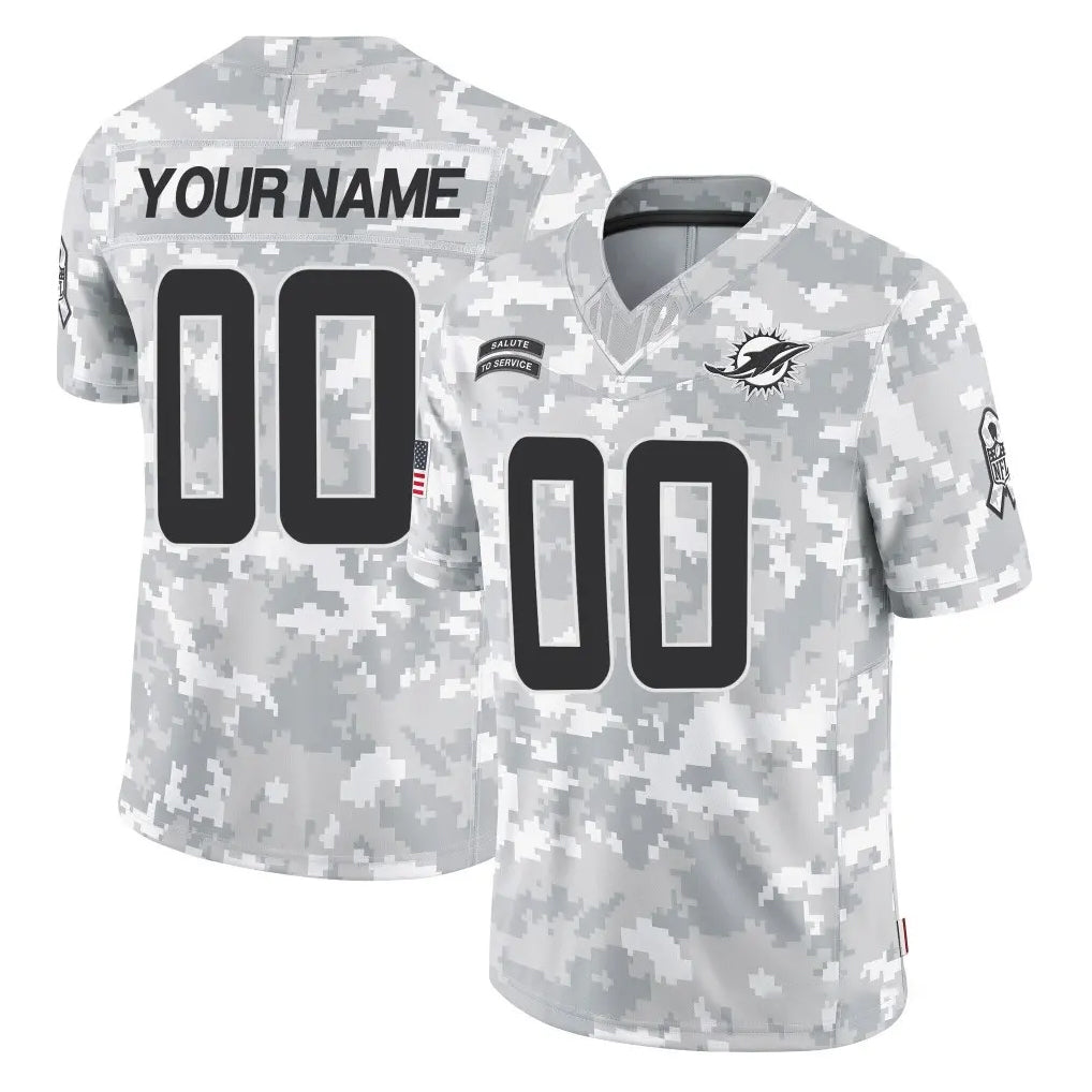 Choea Custom M.Dolphins Arctic Camo Salute To Service Limited Game Any Name & Numbers Stitched Jerseys
