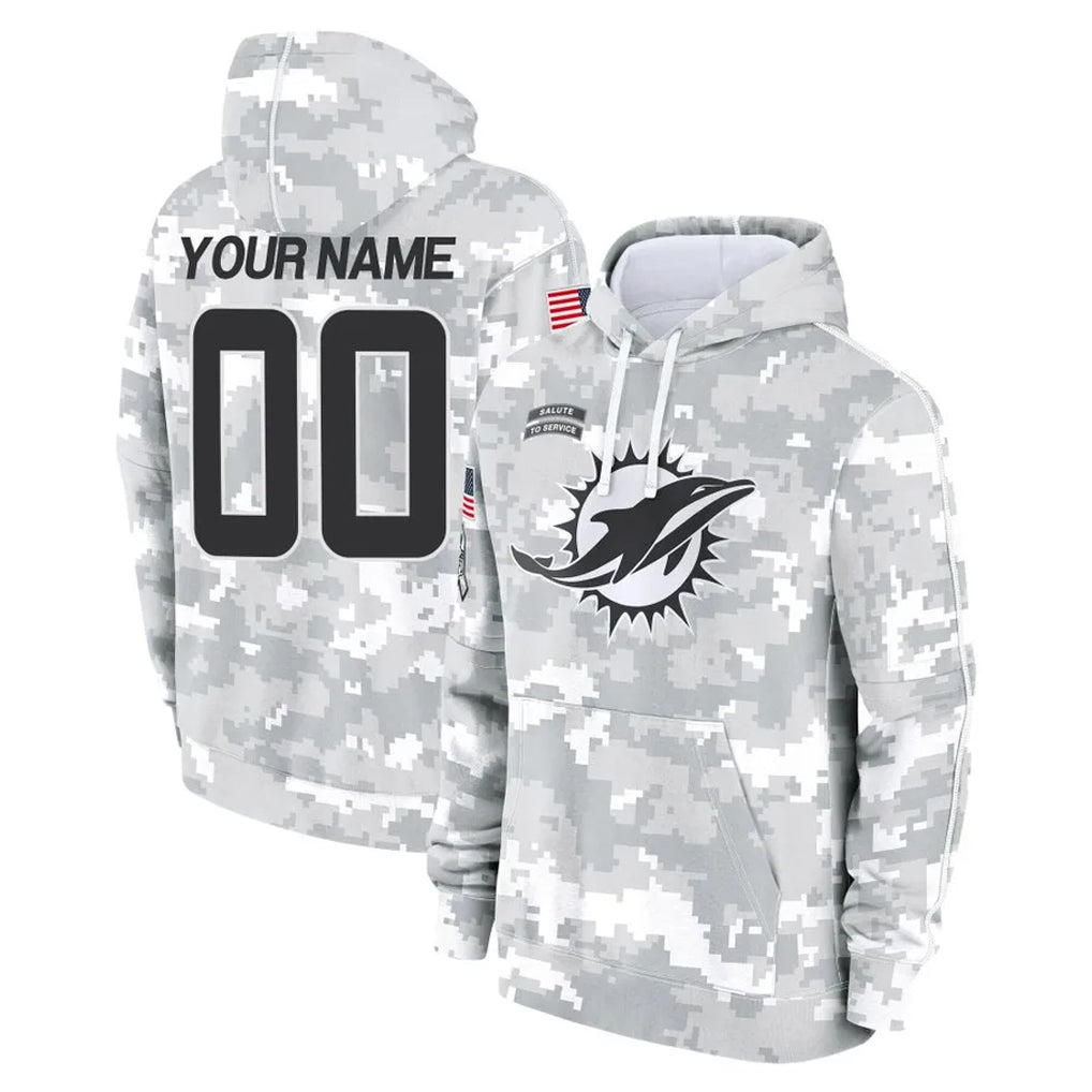Choea Custom M.Dolphins Arctic Camo Salute to Service Hoodies Limited Game Any Name & Numbers Stitched Jerseys