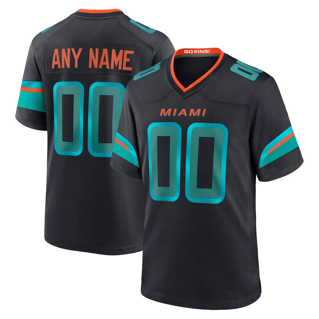 Choea Custom M.Dolphins Black Pitch Rivalries Collection Home Game Any Name & Numbers Stitched Jerseys