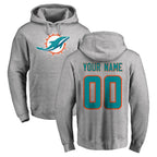 Choea Custom M.Dolphins Gray LOGO Pullover Hoodies Limited Any Name & Numbers Stitched Jerseys