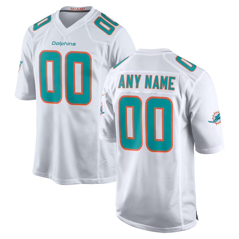 Choea Custom M.Dolphins White Game Home Any Name & Numbers Stitched Jerseys