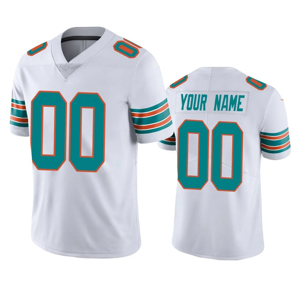 Choea Custom M.Dolphins White Limited Vapor Untouchable Home Game Any Name & Numbers Stitched Jerseys