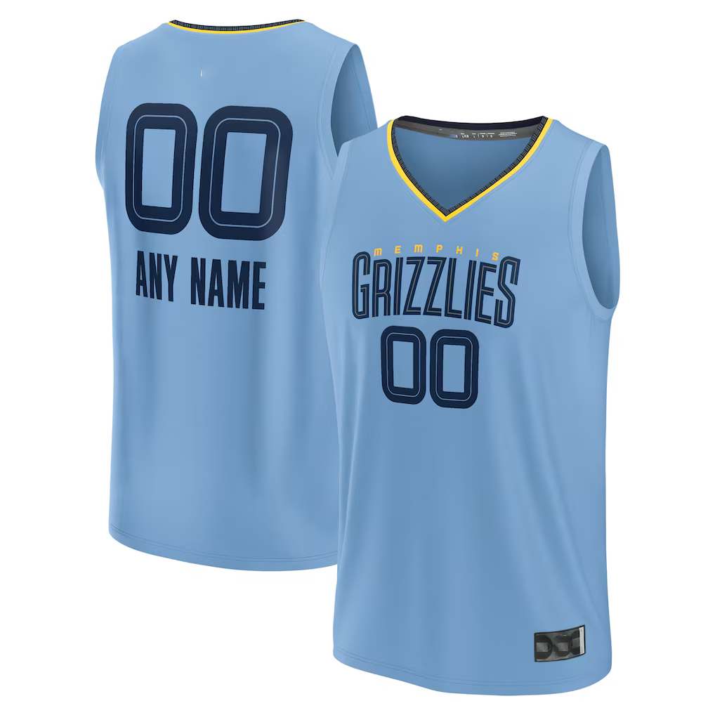 Choea Custom M.Grizzlies Light Blue Fast Break Stitched Jerseys- Statement Edition