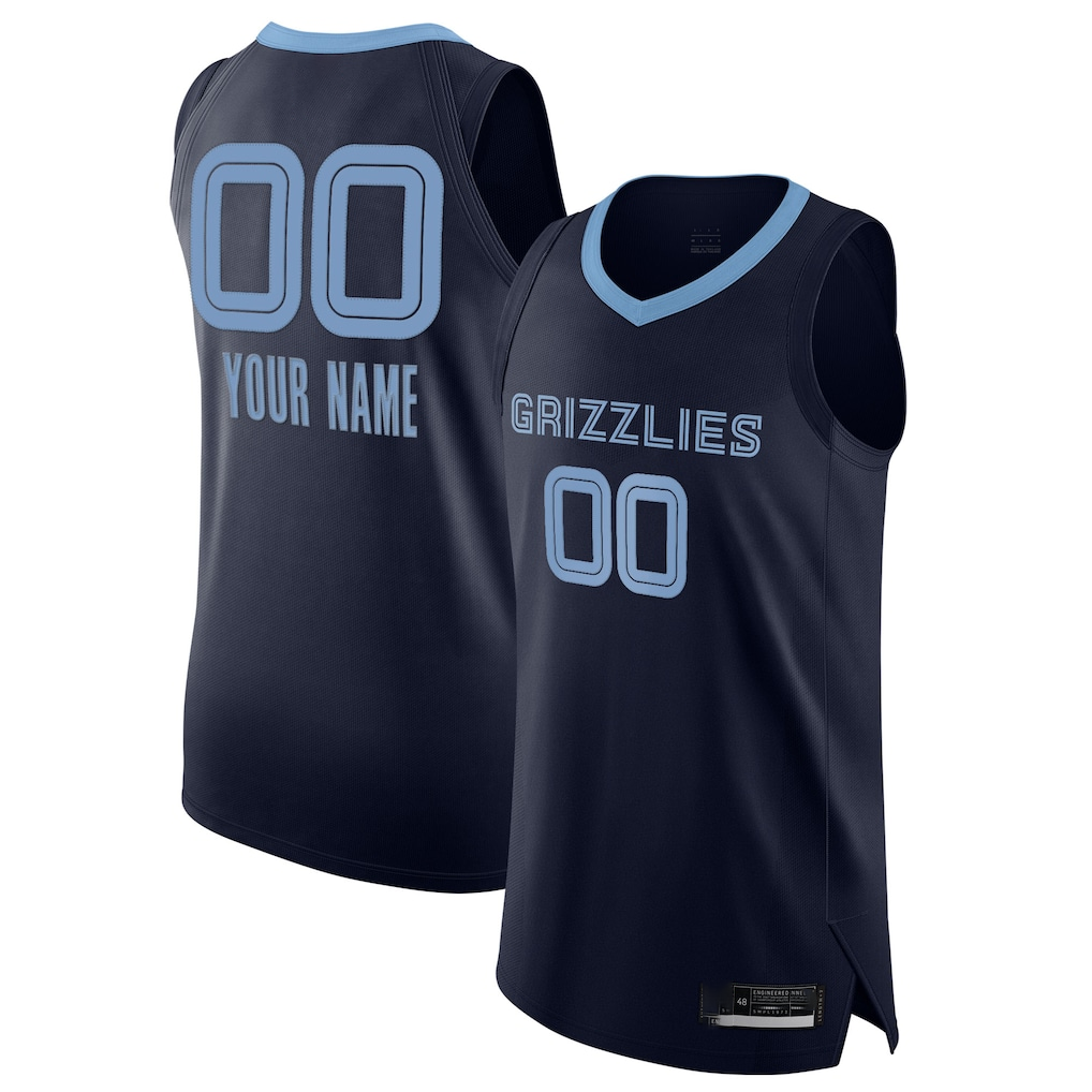 Choea Custom M.Grizzlies Navy 2020-2021 Authentic Stitched Jerseys- Icon Edition