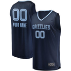 Choea Custom M.Grizzlies Navy Fast Break Replica Stitched Jerseys- Icon Edition