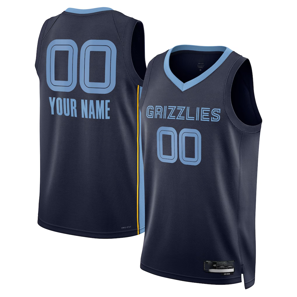 Choea Custom M.Grizzlies Navy Swingman Stitched Jerseys- Icon Edition