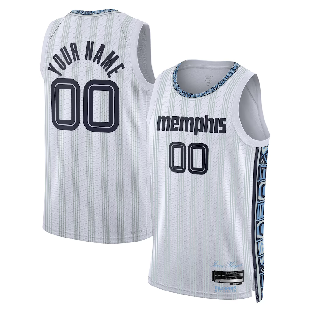 Choea Custom M.Grizzlies White 2025-2026 City Edition Swingman Stitched Jerseys