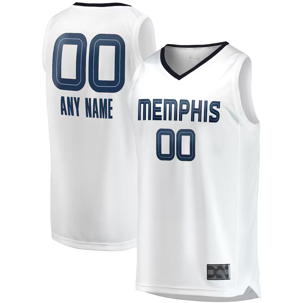 Choea Custom M.Grizzlies White Fast Break Replica Stitched Jerseys- Association Edition