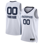 Choea Custom M.Grizzlies White Swingman Stitched Jerseys- Association Edition