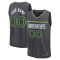 Choea Custom M.Timberwolves Anthracite Fast Break Stitched Jerseys- Icon Edition