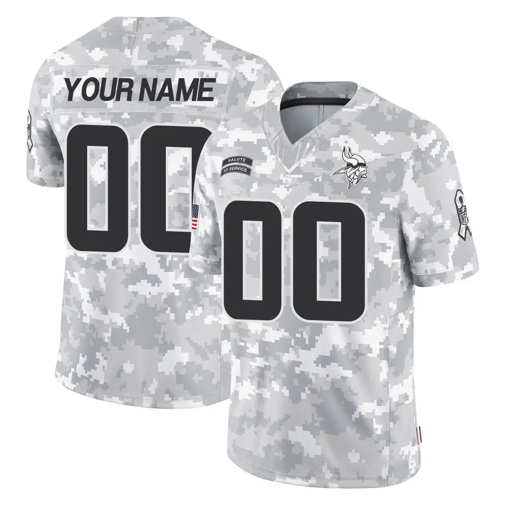 Choea Custom MN.Vikings Arctic Camo Salute To Service Limited Game Any Name & Numbers Stitched Jerseys