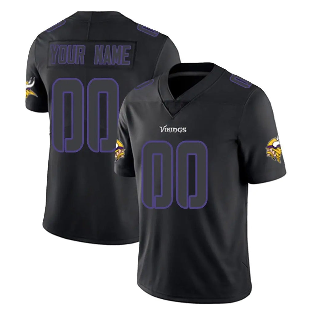 Choea Custom MN.Vikings Black Impact Limited Home Game Any Name & Numbers Stitched Jerseys