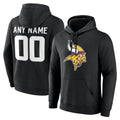 Choea Custom MN.Vikings Black LOGO Pullover Hoodies Limited Any Name & Numbers Stitched Jerseys