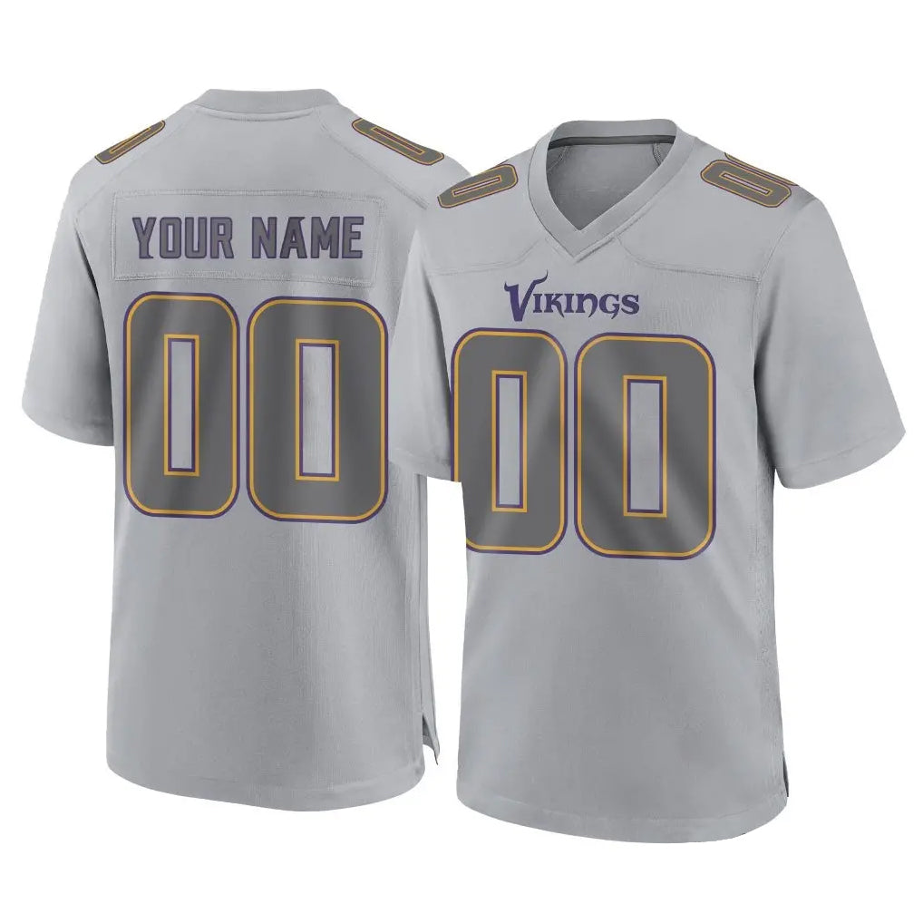 Choea Custom MN.Vikings Gray Atmosphere Fashion Home Game Any Name & Numbers Stitched Jerseys