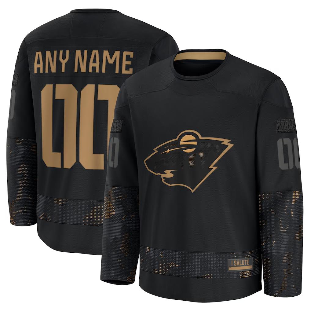 Choea Custom M.Wild Black 2024 Military Appreciation Practice Jerseys