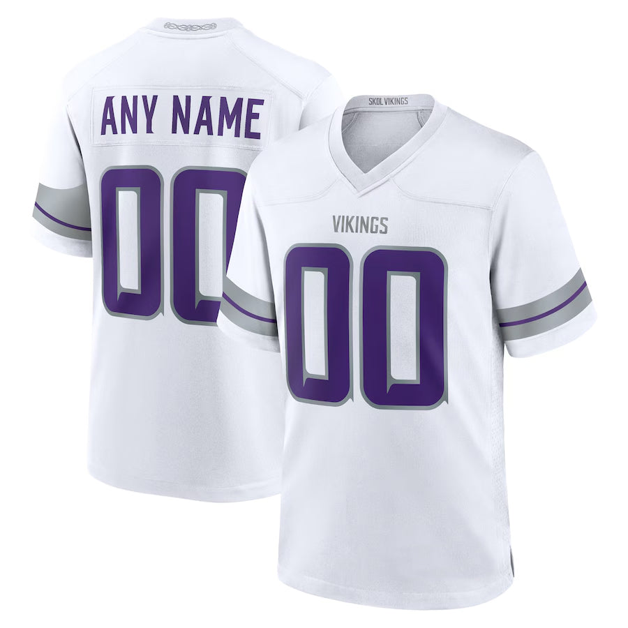 Choea Custom MN.Vikings White Alternate Game Stitched Jerseys