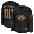 Choea Custom N.Predators Black 2024 Military Appreciation Practice Jerseys