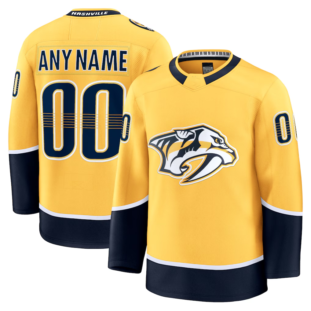 Choea Custom N.Predators Gold Home Premium Jerseys