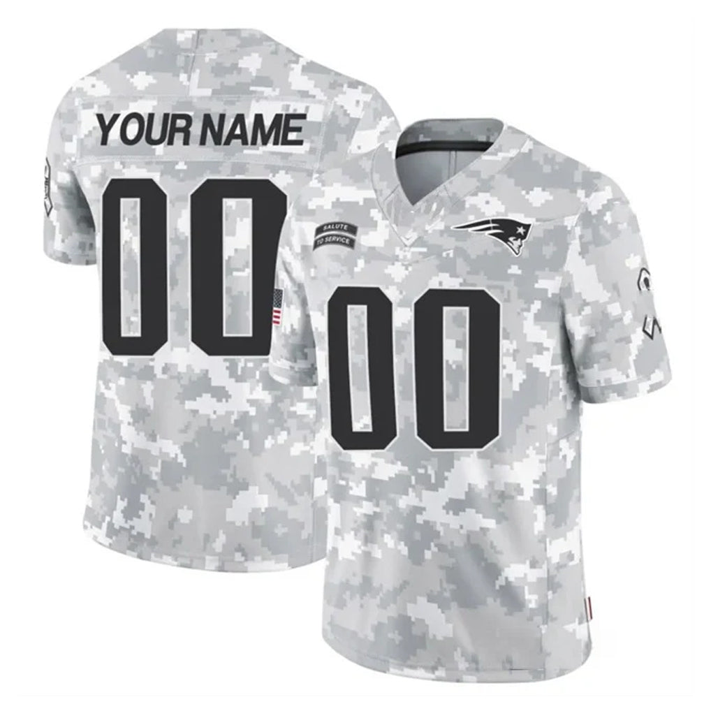 Choea Custom NE.Patriots Arctic Camo Salute To Service Limited Game Any Name & Numbers Stitched Jerseys