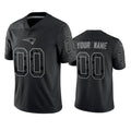 Choea Custom NE.Patriots Black Reflective LImited Home Game Any Name & Numbers Stitched Jerseys