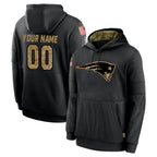 Choea Custom NE.Patriots Black Salute to Service Hoodies Limited Game Any Name & Numbers Stitched Jerseys