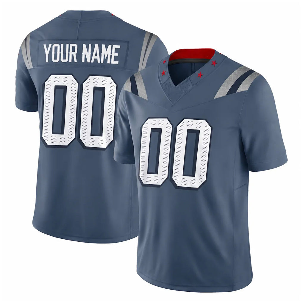 Choea Custom NE.Patriots Blue Limited Rivalries Collection Home Game Any Name & Numbers Stitched Jerseys