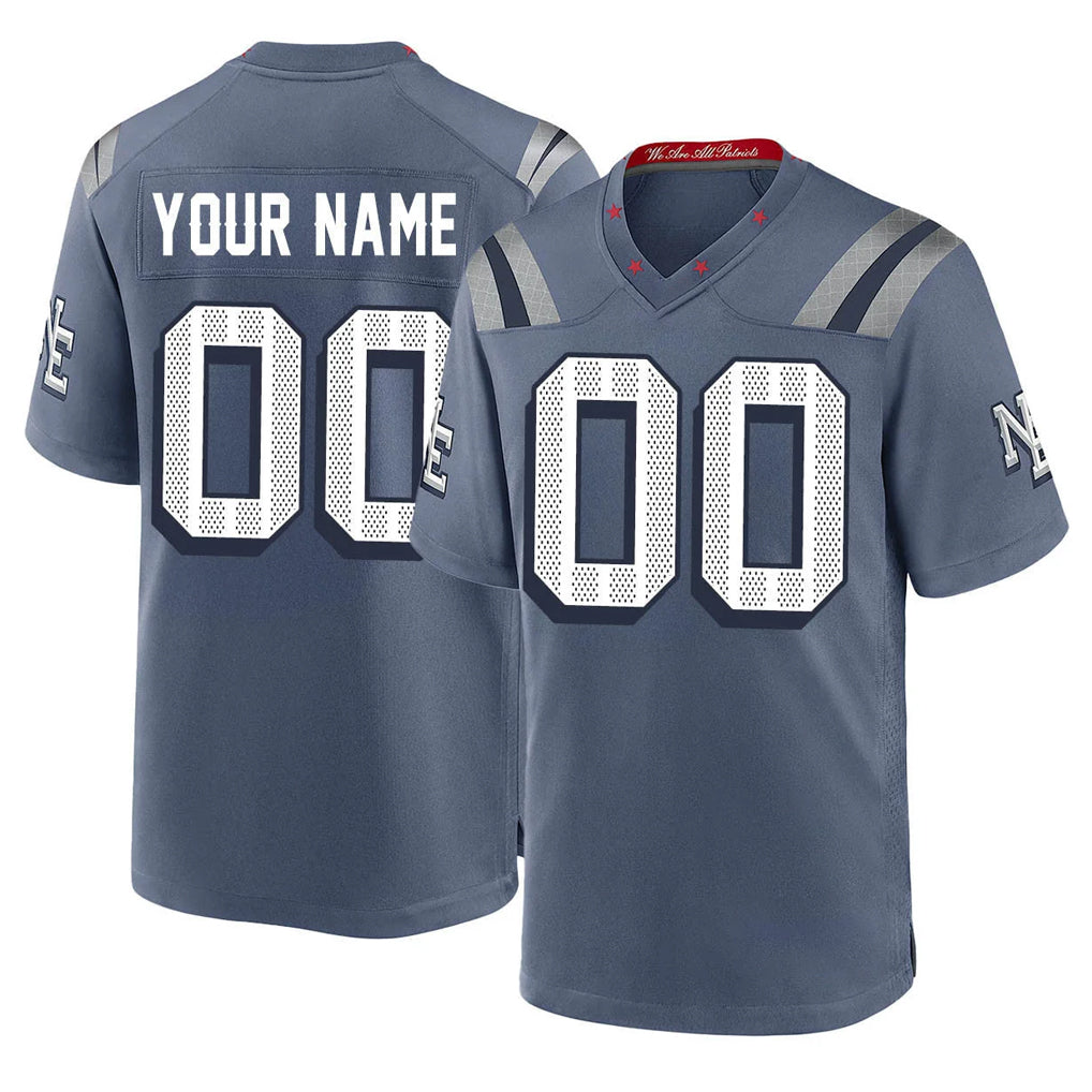 Choea Custom NE.Patriots Blue Rivalries Collection Home Game Any Name & Numbers Stitched Jerseys