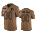 Choea Custom NE.Patriots Brown Salute To Service Limited Any Name & Numbers Stitched Jerseys