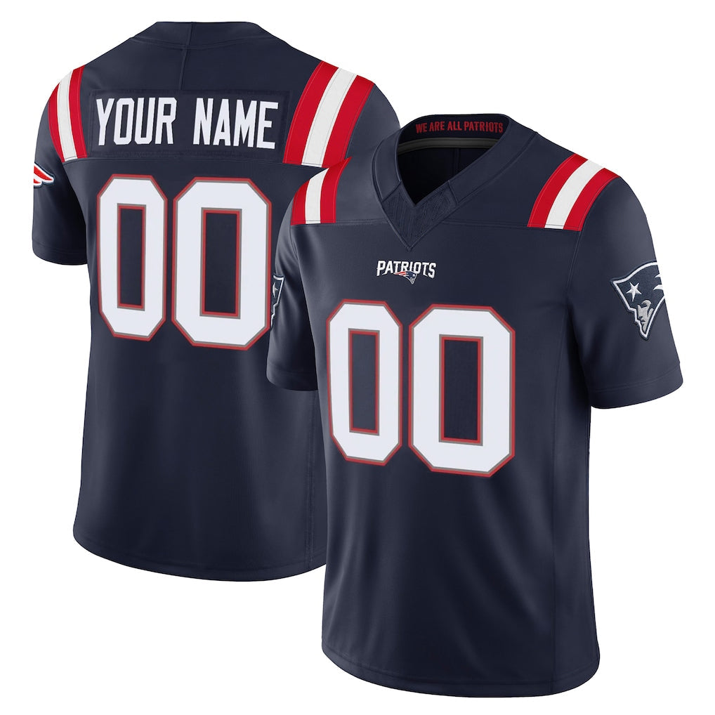 Choea Custom NE.Patriots Navy Limited Vapor F.U.S.E. Home Game Any Name & Numbers Stitched Jerseys