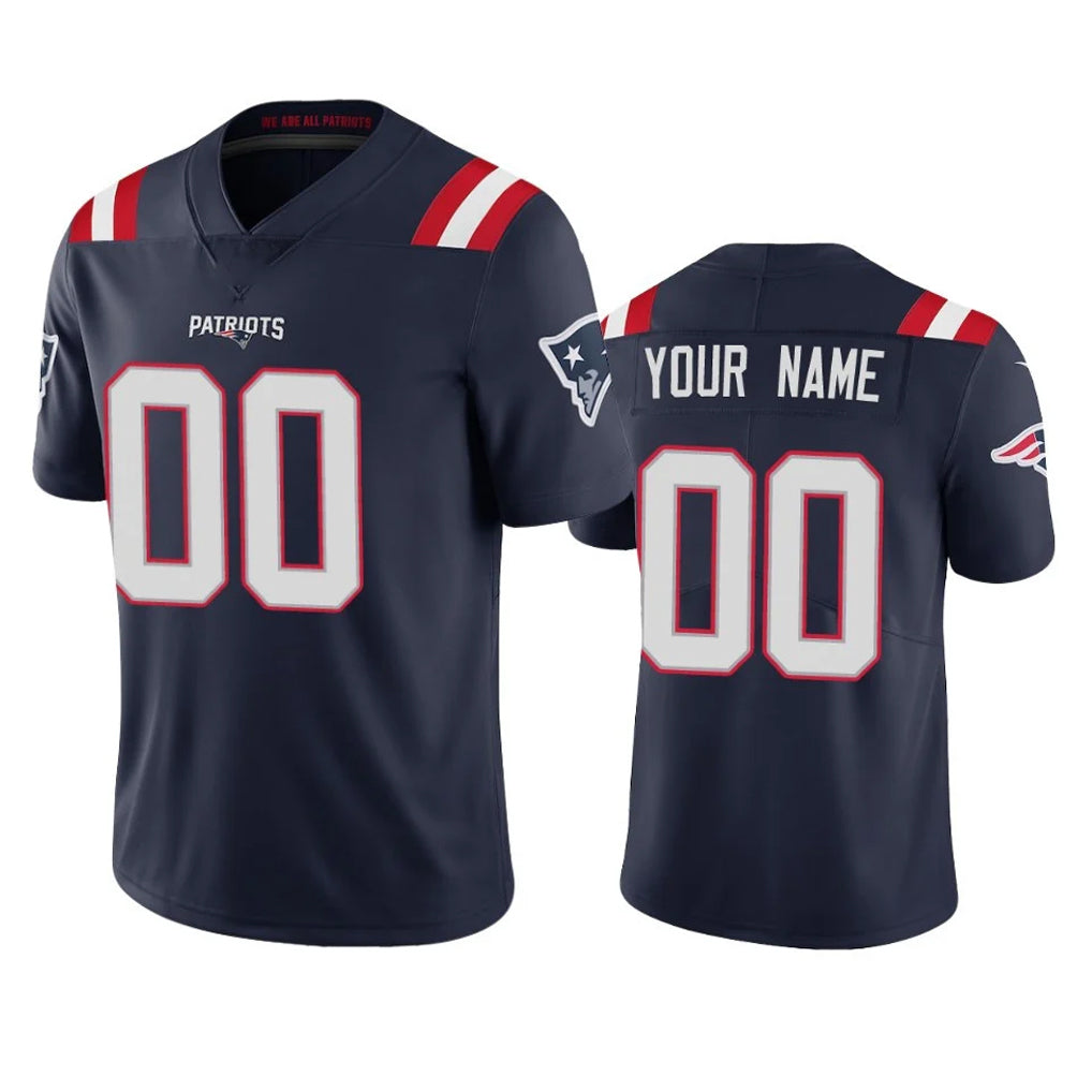 Choea Custom NE.Patriots Navy Vapor Untouchable Home Game Any Name & Numbers Stitched Jerseys