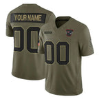 Choea Custom NE.Patriots Olive 2025 Salute To Service Limited Any Name & Numbers Stitched Jerseys