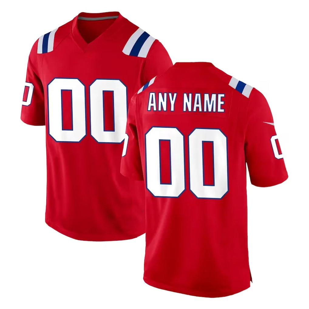 Choea Custom NE.Patriots Red Home Game Any Name & Numbers Stitched Jerseys