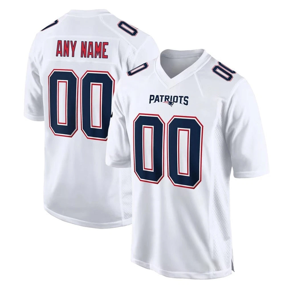 Choea Custom NE.Patriots White Fashion Limited Home Game Any Name & Numbers Stitched Jerseys