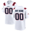 Choea Custom NE.Patriots White Home Game Any Name & Numbers Stitched Jerseys