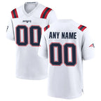 Choea Custom NE.Patriots White Home Game Any Name & Numbers Stitched Jerseys
